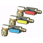 rubinetto a sfera a 90° per gas R22 R407 attacc. 1/4 M x 1/4 F Sae