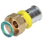 raccordo a pressare girevole 3/4" F  -  20 x 2 a tenuta piatta per tubo multistrato GAS