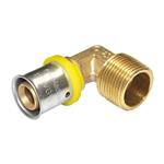 raccordo Gomito 90° Maschio Gas 26 x 3/4 Comisa (conforme UNI TS 11344:2009)