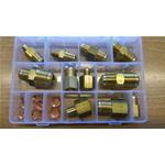 Kit accessori  - raccorderia ottone attacco SAE con riduzioni M/F e M/M refrigerante R410a, R407c, R22, R32