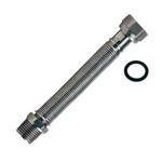 Flessibile inox per acqua, 22/40cm per allacciamento caldaia con guarnizione diametro 1/2" MF
