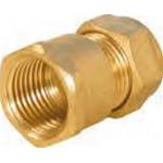 Raccordo Dritto Femmina a stringere per solare termico  22mm x 3/4" (tenuta OGIVA)