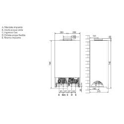 Caldaia THISION MINI CPRA a camera aperta, doppio scamb.,riscaldamento e produzione di acqua calda sanitaria istantanea 24,0 Kw (Metano)