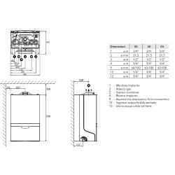 Caldaia a condensazione THISION XS PLUS Combi NET riscaldamento e produzione di ACS istantanea 25 Kw (Metano) 