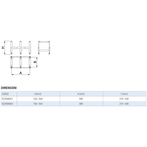 Rinforzo Mobili 2 Aste Di Supporto Telescopiche Regolabili 24-37cm - Acciaio Inox Per Lavelli, Armadi, Terza Mano (300kg) Portata 300 Kg Antiscivolo