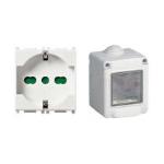 Kit Presa Schuko 2 P 16 + contenitore 2M IP55 x  Plana