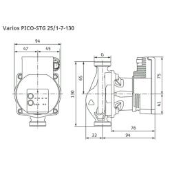 Pompa ad alta efficienza Wilo-Varios PICO-STG 25/1-7-130 (interasse 130 - attacchi 1" 1/2 pot. motore 50w)