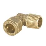 Gomito a 90° a stringere maschio Ø 18mm x 1/2" (tenuta OGIVA)