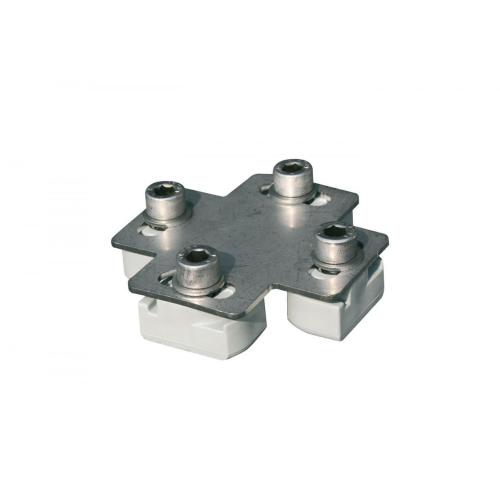 HP giunzione per collegamenti piani in acciaio inox AISI 304 per profili FVP - Dimensioni: L. 80 x 20