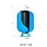 Vaso di espansione attacco 1" - 50 Lt. a membrana intercambiabile in gomma EPDM alimentare testata