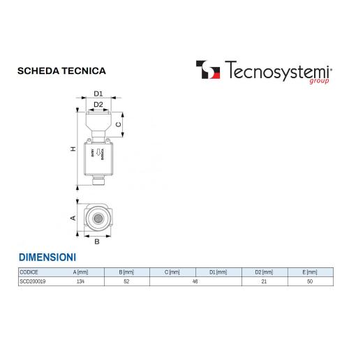 Sifone a secco Ø16/18/20/25 anti-odore trasparente con pallina per tubo scarico condensa flessibile ingresso Ø16/18/20/25