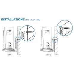 Staffa a parete per climatizzatore da sotto finestra  "DONATELLO SD" Misure P 500 x H 400 x L 800 mm (Portata 110 Kg) con barra dentellata e bracci premontati