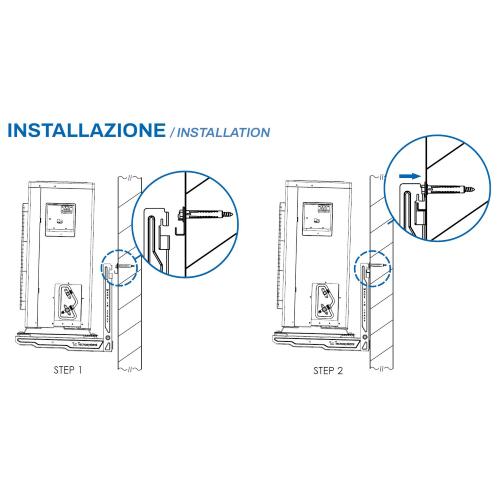 Staffa a parete per climatizzatore da sotto finestra  "DONATELLO SD" Misure P 500 x H 400 x L 800 mm (Portata 110 Kg) con barra dentellata e bracci premontati