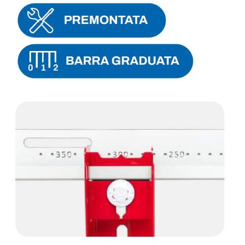 Staffa a parete per climatizzatore da sotto finestra  "DONATELLO SD" Misure P 500 x H 400 x L 800 mm (Portata 110 Kg) con barra dentellata e bracci premontati