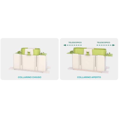 Plenum in Poliestere 500x150 bianca anticondensa PS attacco posteriore Ø 150 - 165 - 180 -200