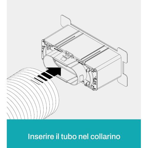 Plenum in Poliestere 500x150 bianca anticondensa PS attacco posteriore Ø 150 - 165 - 180 -200