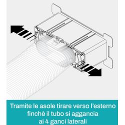 Plenum in Poliestere 500x150 bianca anticondensa PS attacco posteriore Ø 150 - 165 - 180 -200