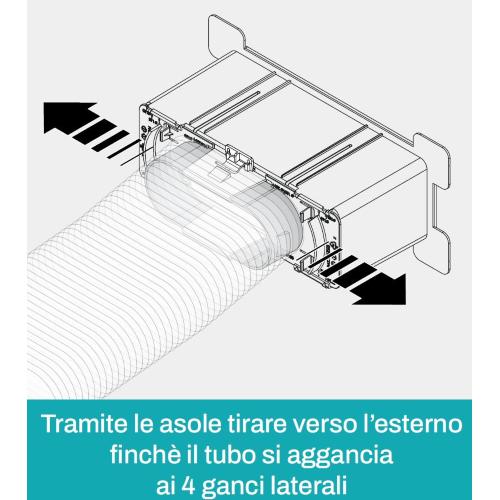 Plenum in Poliestere 500x150 bianca anticondensa PS attacco posteriore Ø 150 - 165 - 180 -200