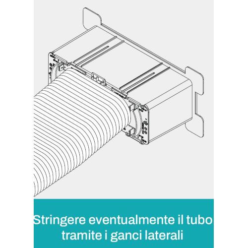 Plenum in Poliestere 500x150 bianca anticondensa PS attacco posteriore Ø 150 - 165 - 180 -200