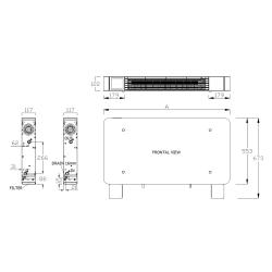 Fan Coils MAXA mod. GRIMPER FAN Pavimento Slim Pot. Frig. 0,88 Kw 