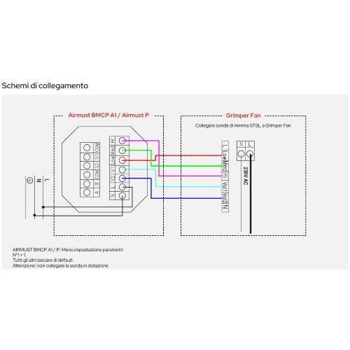 Airmust BMCP A1 Comando Wi-Fi touch screen per installazione a bordo macchina fan coil VSL