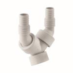 Portagomma a gomito doppio per allacciamento della lavatrice e lavastoviglie 1"