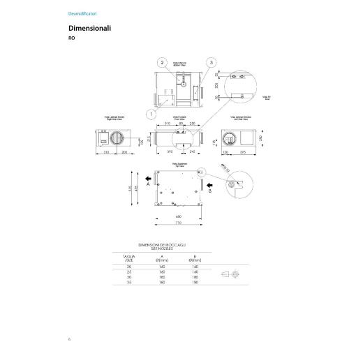 Deumidificatore per sistemi canalizzati 350 mc/h - Completo di Comando e sonde - 32 L/giorno - gar R-513A
