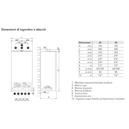 Caldaia a condensazione solo riscaldamento THISION SK SYS pot. 24 Kw (Metano) (già pronta per 20% di idrogeno)