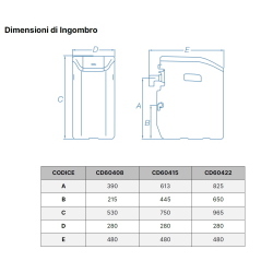 ACQUASILE 8 LT - Addolcitore cabinato automatico con regolazione del grado di durezza dell'acqua - volume resina 8 Lt.