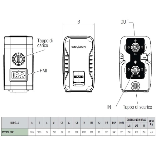 ESYBOX POP - 0.4 Hp - 0.3 Kw - sistema elettonico di pressurizzazione 
