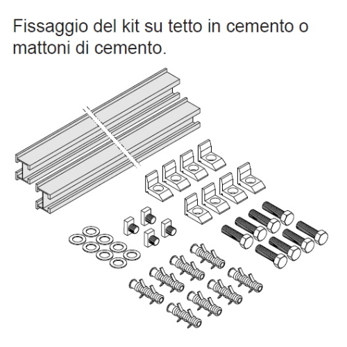 Sistema di montaggio su tetto piano senza telaio per pannello solare sottovuoto Weiser Power 2000