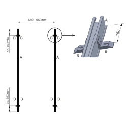 Sistema di montaggio su tetto piano senza telaio per pannello solare sottovuoto Weiser Power 2000